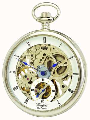 Woodford Карманные механические часы со скелетонизированным циферблатом и хромированным белым циферблатом 1043