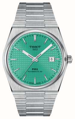 Tissot Prx powermatic 80 (40 мм) зеленый циферблат/браслет из нержавеющей стали T1374071109101