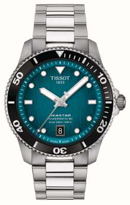 Tissot Мужские seastar 1000 powermatic 80 (40 мм) синий циферблат/браслет из нержавеющей стали T1208071109100