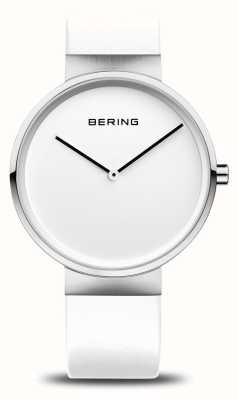 Bering Классический (39 мм) белый циферблат/белый кожаный ремешок 14539-604