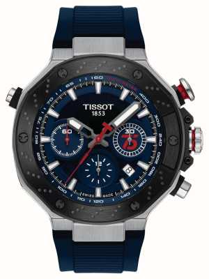 Tissot Автоматический хронограф T-race motogp™, ограниченная серия 2024 г. (45 мм), синий циферблат/синий силиконовый ремешок T1414272704100