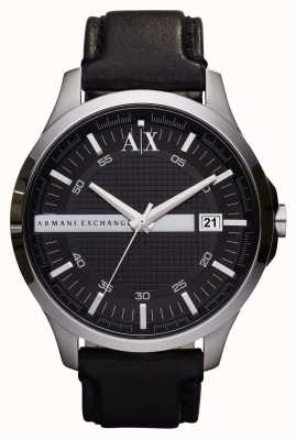 Armani Exchange мужские | черный циферблат | часы с черным кожаным ремешком AX2101