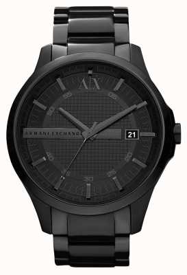 Armani Exchange мужские | черный текстурированный циферблат | черный пвд браслет AX2104