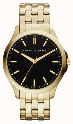 Armani Exchange мужские | черный циферблат | браслет из нержавеющей стали золотистого цвета AX2145