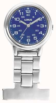Lorus Часы для медсестры с брелком, кварцевые (30 мм), синий циферблат/нержавеющая сталь RG251DX9