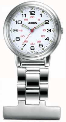 Lorus Часы для медсестры с брелком, кварцевые (29 мм), белый циферблат/нержавеющая сталь RG251CX9