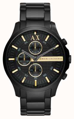 Armani Exchange мужские | черный циферблат хронографа | черный пвд браслет AX2164