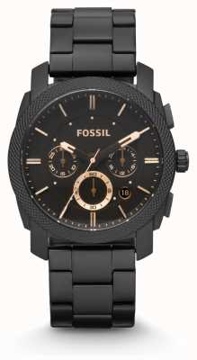 Fossil Мужская машина | черный циферблат | черный браслет из нержавеющей стали FS4682