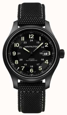 Hamilton Автоматические часы из титана цвета хаки *трансформеры - 2014* (42 мм), черный циферблат/черный синтетический ремешок H70575733