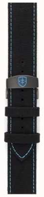 Elliot Brown Мужская черная канва 22 мм только с синим ремешком STR-C02