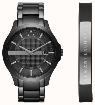 Armani Exchange Мужское платье черный стальной браслет часы кожаный браслет подарок AX7101