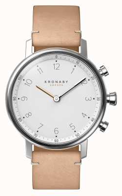 Kronaby Умные часы Nord Hybrid (38 мм), белый циферблат/бежевый итальянский кожаный ремешок S0712/1