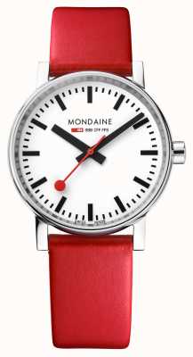 Mondaine Часы Evo2 35 мм с красным ремешком из веганской кожи MSE.35110.LCV