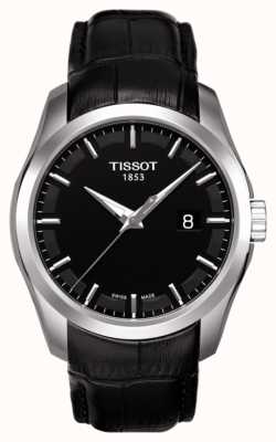 Tissot Мужской кутурье черный циферблат черный кожаный ремешок дата T0354101605100