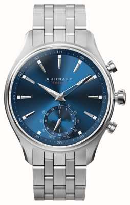 Kronaby Гибридные умные часы Sekel (41 мм), синий циферблат, браслет из нержавеющей стали с 5 звеньями S3119/1