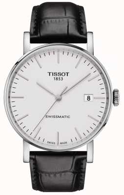 Tissot Мужской кожаный ремешок Everytime Swissmatic с автоматическим подзаводом из черной кожи T1094071603100