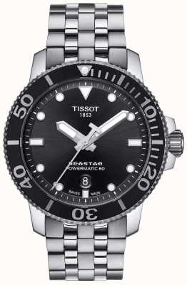 Tissot Seastar 1000 powermatic 80 черный циферблат из нержавеющей стали T1204071105100