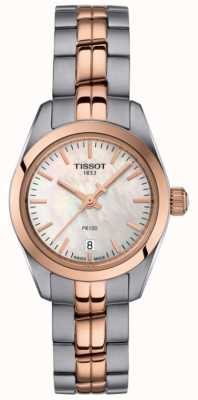 Tissot Женские часы pr100 с двухцветным браслетом и перламутровым циферблатом T1010102211101