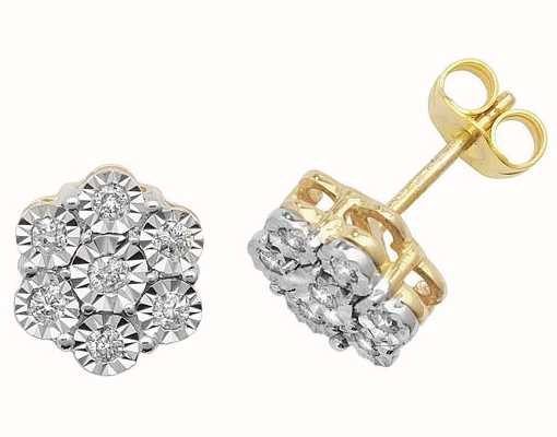 flower set diamond earrings