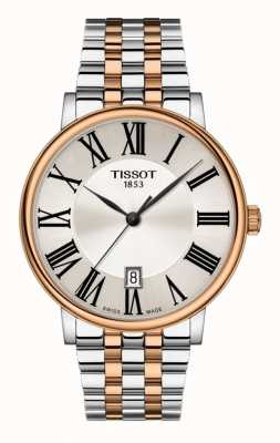Tissot | мужская карсон | серебряный циферблат | двухцветная нержавеющая сталь T1224102203300