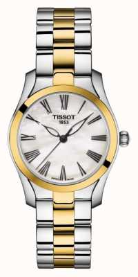 Tissot | t-волна | женский двухцветный браслет | перламутровый циферблат | T1122102211300