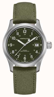 Hamilton Механические часы цвета хаки *Pearl Harbor - 2001* (38 мм), зеленый циферблат/зеленый холщовый ремешок H69439363