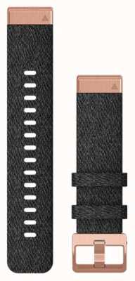 Garmin Quickfit 20 только ремешок для часов, утепленный черный нейлон с фурнитурой из розового золота 010-12874-00