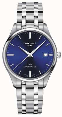 Certina Хронометр DS-8 | браслет из нержавеющей стали | синий циферблат | C0334511104100