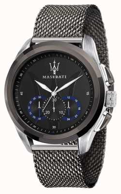 Maserati Трагуардо | браслет из серой стальной сетки | черный циферблат R8873612006