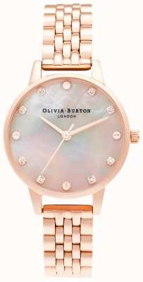 Olivia Burton | моп-циферблат с резьбой | браслет из розового золота | OB16SE10