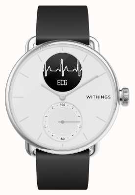 Withings Scanwatch — гибридные умные часы с электрокардиограммой (38 мм) белый гибридный циферблат/черный силикон HWA09-MODEL 1-ALL-INT