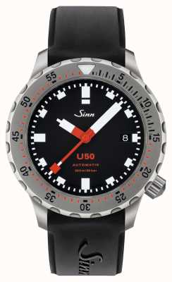 Sinn U50 | черные силиконовые часы для дайверов 1050.010 BLACK RUBBER