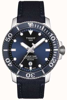 Tissot Seastar 1000 powermatic | синий тканевый ремешок | синий циферблат T1204071704101
