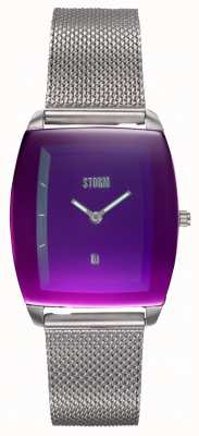 STORM Mini zaire lazer purple | браслет из стальной сетки | фиолетовый циферблат 47474/P