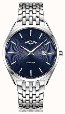 Rotary Ультратонкие часы с серебристо-синим циферблатом GB08010/05