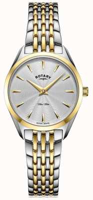 Rotary Ультратонкие женские двухцветные часы-браслет LB08011/02