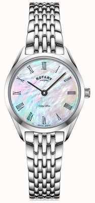 Rotary Ультратонкие женские часы с серебряным браслетом LB08010/41