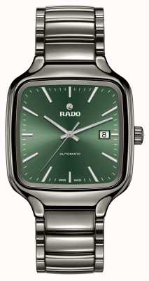 RADO Квадратный автоматический (38 мм) зеленый циферблат/черный плазменный браслет из высокотехнологичной керамики R27077312