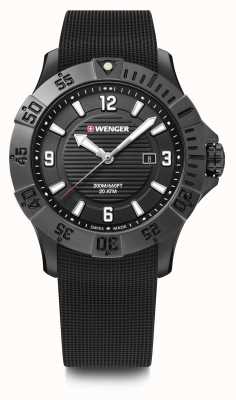 Wenger Seaforce 43 мм | черный каучуковый ремешок | черный циферблат | 01.0641.134