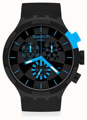 Swatch Checkpoint синий большой жирный хронограф SB02B401