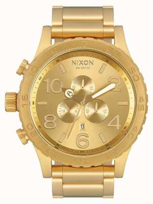 Nixon 51-30 хроно | все золото | золотой браслет ip | золотой циферблат A083-502-00
