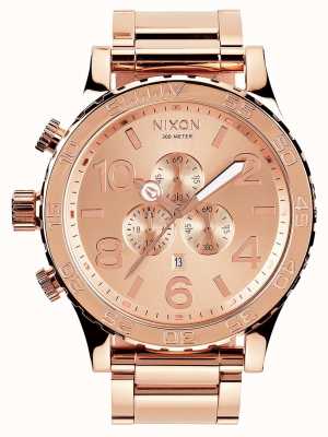 Nixon 51-30 хроно | все розовое золото | IP-браслет из розового золота | циферблат из розового золота | бывший дисплей A083-897-00 | EX-DISPLAY