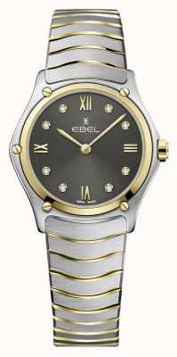 EBEL Спортивная классика для леди - 8 бриллиантов (29 мм), антрацитовый циферблат / 18-каратное золото и нержавеющая сталь 1216419A
