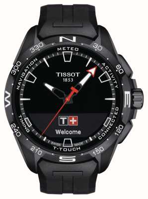 Tissot T-Touch Черный циферблат из титана (47,5 мм) Connect Solar PVD/черный синтетический ремешок T1214204705103