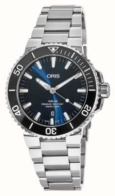 ORIS Aquis Date автоматический (41,5 мм), синий циферблат/браслет из нержавеющей стали 01 733 7766 4135-07 8 22 05PEB