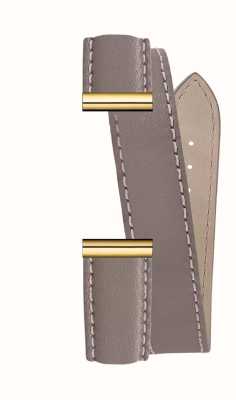 Herbelin Сменный ремешок для часов Antarès - серо-коричневая кожа с двойной обмоткой / золотое напыление - только ремешок BRAC.17048.92/P