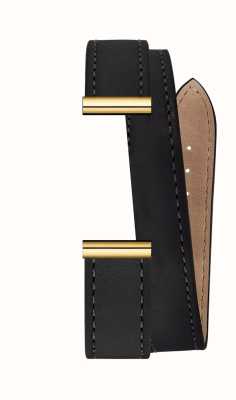 Herbelin Сменный ремешок для часов Antarès - двойная обмотка, черная кожа / золотое покрытие - только ремешок BRAC.17048.72/P