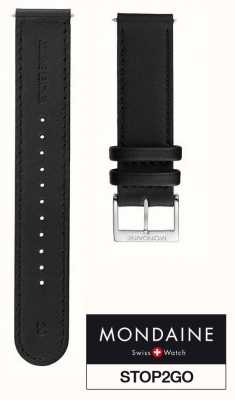 Mondaine Ремешок для часов 20 мм, черный из веганской кожи stop2go (длина 75–115 мм) FG2532020Q1