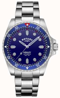 Rotary мужские | Хенли | автоматический | синий циферблат | браслет из нержавеющей стали GB05136/05
