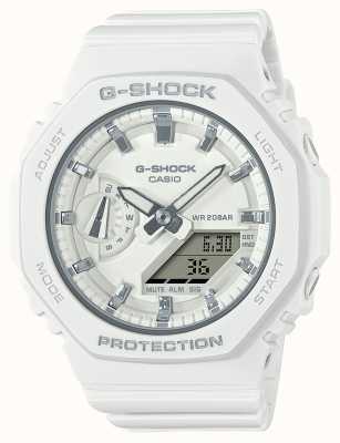 Casio G-Shock среднего размера | белый полимерный ремешок | белый циферблат GMA-S2100-7AER